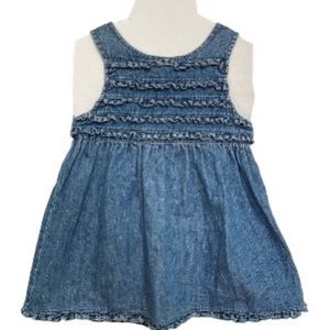 TALBOTS KIDS Blue Denim Ruffled Dress Girls 18months